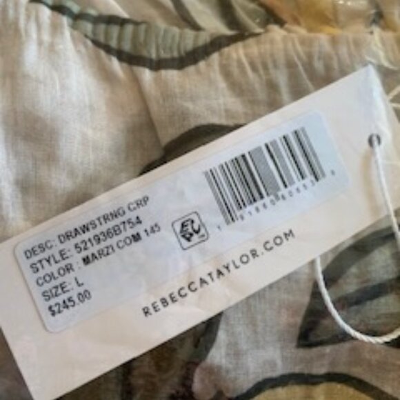 Rebecca Taylor Drawstring Crop Top - Lemons. Size L. - Picture 3 of 3